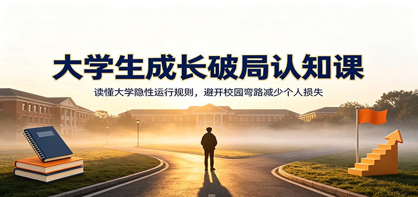 大学生成长破局认知课:读懂大学隐性运行规则,避开校园弯路减少个人损失-智云网
