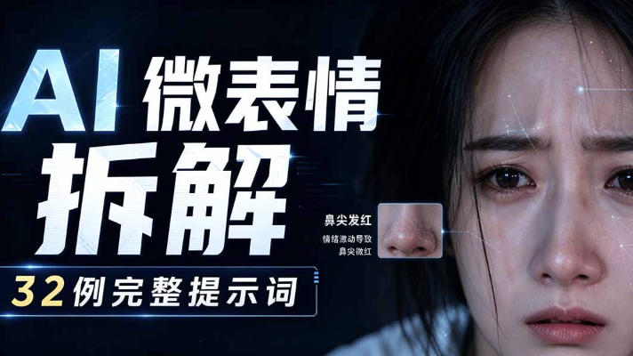 AI微表情拆解提示词合集，精准调控AI角色表情，可直接复用，0基础也能调出影视级表情变化-智云网