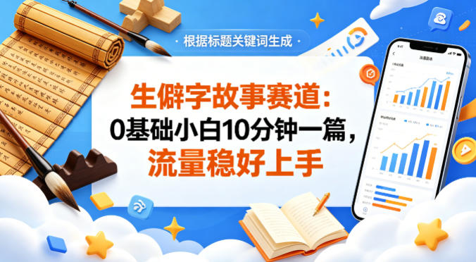 公众号流量主——生僻字故事赛道,流量稳,好上手,0基础小白也能10分钟一篇-智云网