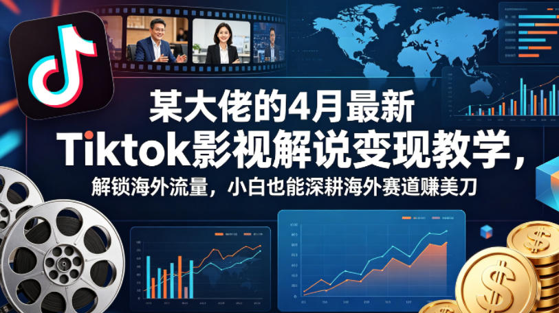 某大佬的4月最新Tiktok影视解说变现教学，解锁海外流量，小白也能深耕海外赛道賺美刀-智云网