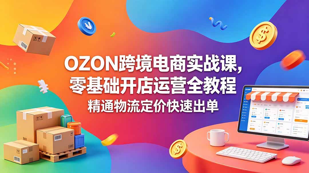 (18746期)OZON 跨境电商实战课,零基础开店运营全教程,精通物流定价快速出单-智云网