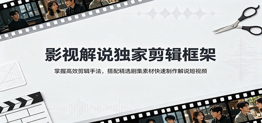 影视解说独家剪辑框架：掌握高效剪辑手法，搭配精选剧集素材快速制作解说短视频-智云网