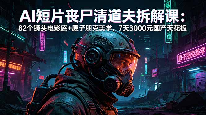 AI短片《丧尸清道夫》拆解课：82个镜头电影感+原子朋克美学，7天3000元国产天花板-智云网