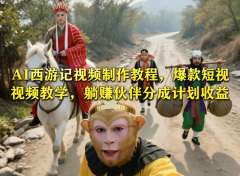 AI西游记视频制作教程,爆款短视频教学,躺賺伙伴分成计划收益-智云网