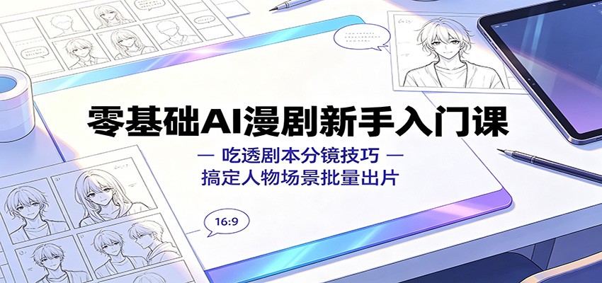 零基础AI漫剧新手入门课：吃透剧本分镜技巧，搞定人物场景批量出片-智云网