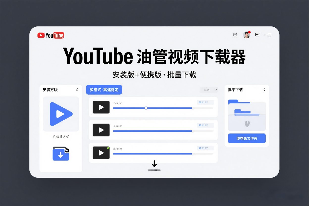 YouTube油管视频下载器安装版+便携版，可以批量下载多个视频-智云网