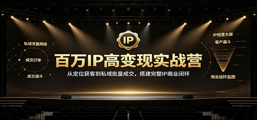 百万IP高变现实战营：从定位获客到私域批量成交，搭建完整IP商业闭环-智云网