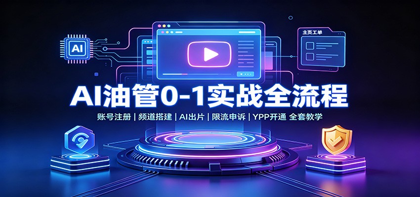 AI油管0-1实战：账号注册频道搭建，AI出片，限流申诉，YPP开通全套教学-智云网