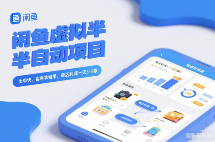 闲鱼虚拟半自动项目，出单快，容易拿结果，单店利润一天3-5张-智云网