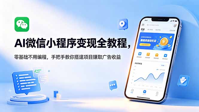 AI微信小程序变现全教程，零基础不用编程，手把手教你搭建项目赚取广告收益-智云网