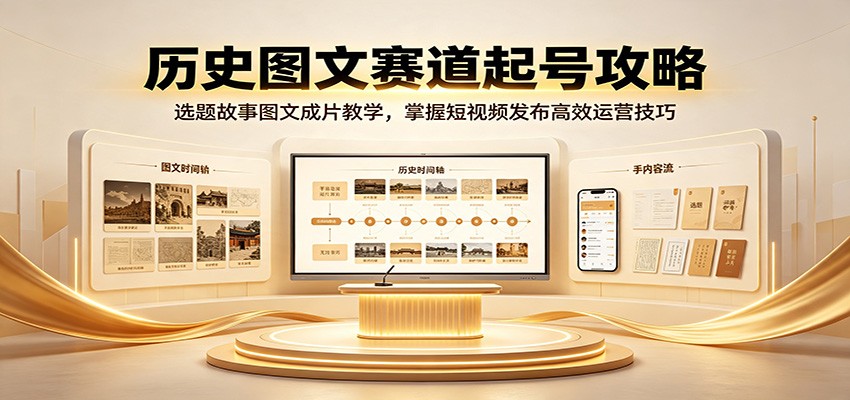 历史图文赛道起号攻略：选题故事图文成片教学，掌握短视频发布高效运营技巧-智云网