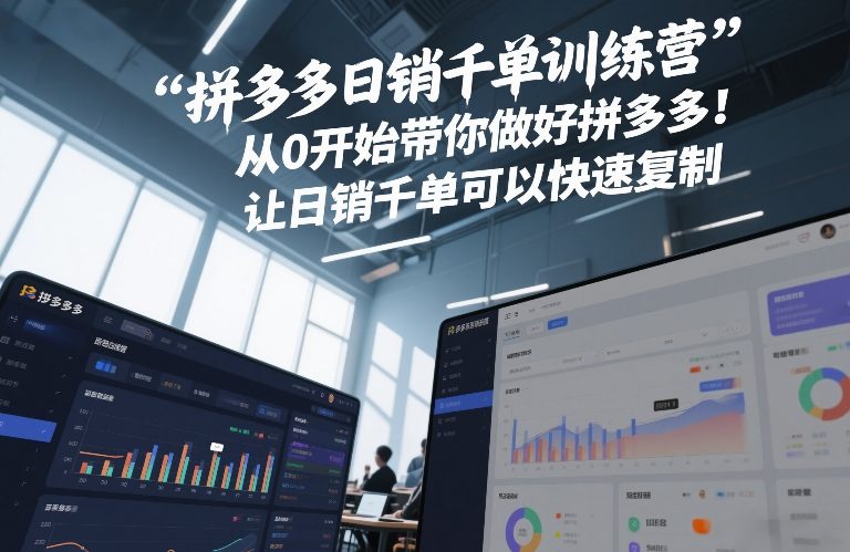 拼多多日销千单训练营,从0开始带你做好拼多多,让日销千单可以快速复制(更新26年4月)-智云网
