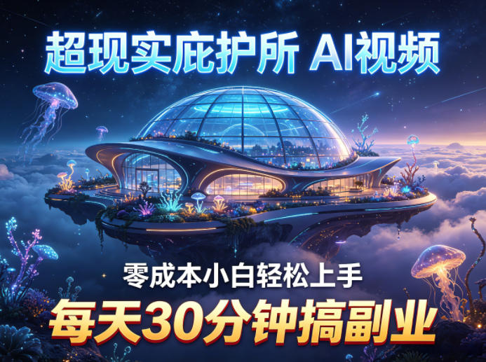 超现实庇护所AI视频项目拆解，零成本小白轻松上手，每天30分钟搞副业-智云网