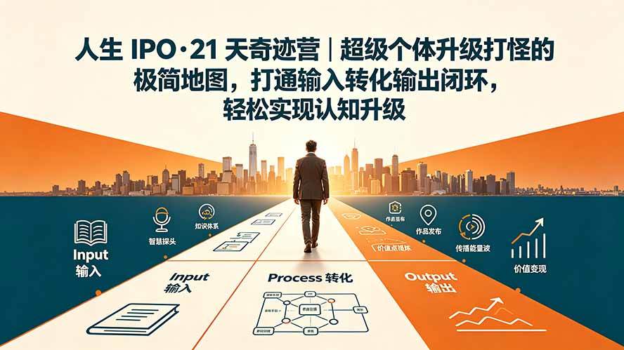 (19532期)人生 IPO-21 天奇迹营|超级个体升级打怪的极简地图,打通输入转化输出闭环,轻松实现认知升级-智云网
