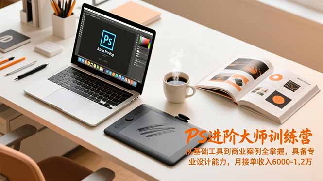 PS进阶大师训练营，从基础工具到商业案例全掌握，具备专业设计能力，月接单收入6000-1.2万-智云网