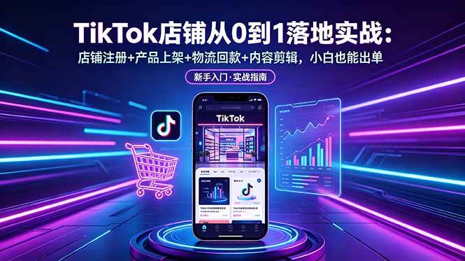 (18862期)TikTok店铺从0到1落地实战:店铺注册+产品上架+物流回款+内容剪辑,小白也能出单-智云网