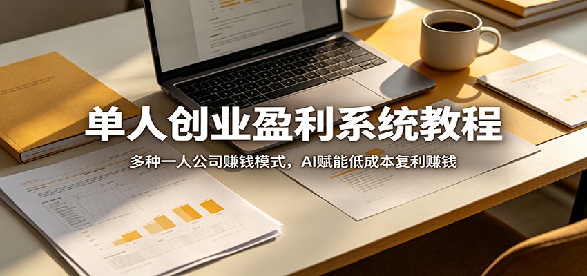 单人创业盈利系统教程：多种一人公司赚钱模式，AI赋能低成本复利赚钱-智云网