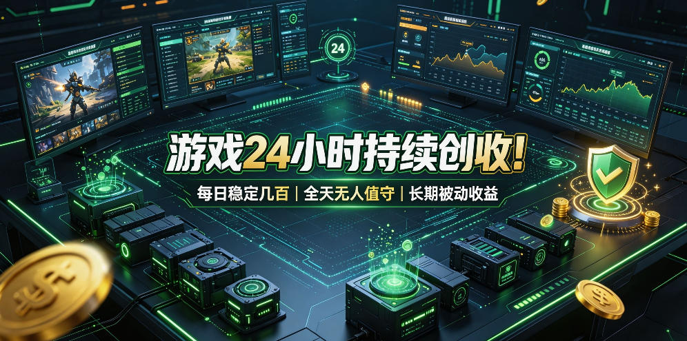 游戏24小时持续创收！每日稳定几百，全天无人值守，长期被动收益【揭秘】-智云网