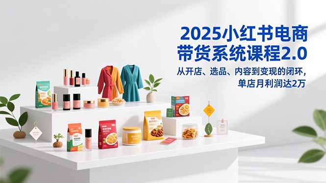 2025小红书电商带货系统课程2.0，从开店、选品、内容到变现的闭环，单店月利润达2万-智云网