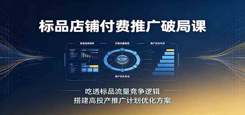 标品店铺付费推广破局课:吃透标品流量竞争逻辑,搭建高投产推广计划优化方案-智云网