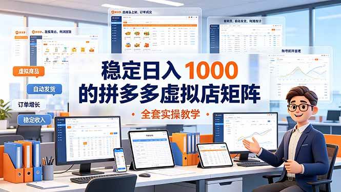 (19253期)稳定日入 1000 的拼多多虚拟店矩阵,全套实操教学-智云网