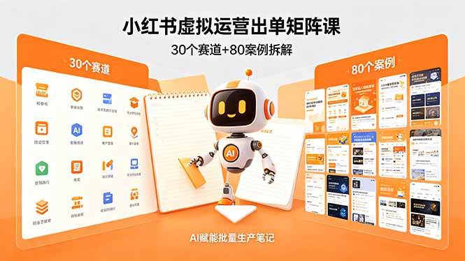 (18342期)小红书虚拟运营出单矩阵课:30个赛道+80案例拆解,AI赋能批量生产笔记-智云网
