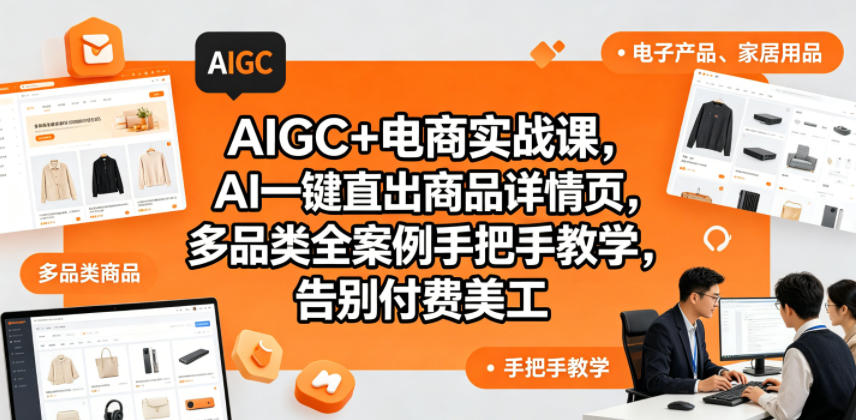 AIGC+电商实战课，AI一键直出商品详情页，多品类全案例手把手教学，告别付费美工（更新）-智云网