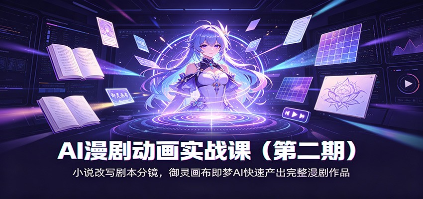 AI漫剧动画实战课（第二期)：小说改写剧本分镜，御灵画布即梦AI快速产出完整漫剧作品-智云网