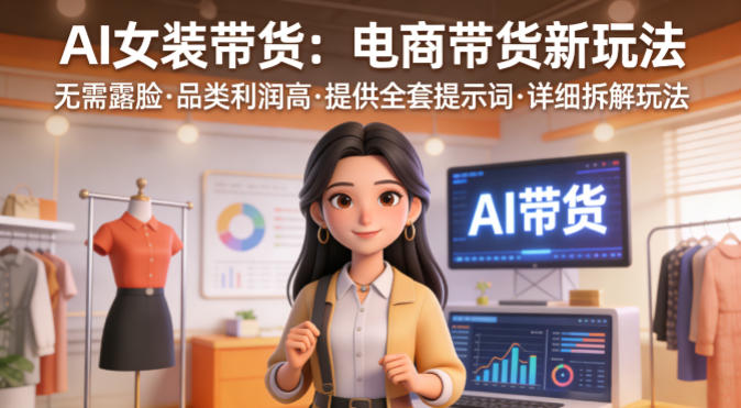 AI女装带货，电商带货新玩法，无需露脸，品类利润高，提供全套提示词，详细拆解玩法-智云网
