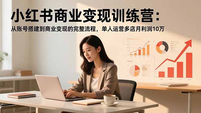 小红书商业变现训练营：从账号搭建到商业变现的完整流程，单人运营多店月利润10万-智云网
