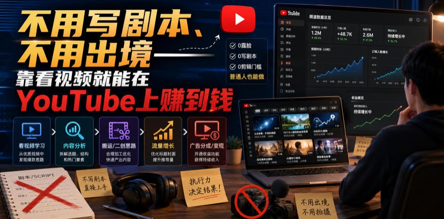 不用写剧本、不用出境——靠看视频就能在YouTube上賺到钱【原创双语字幕】-智云网