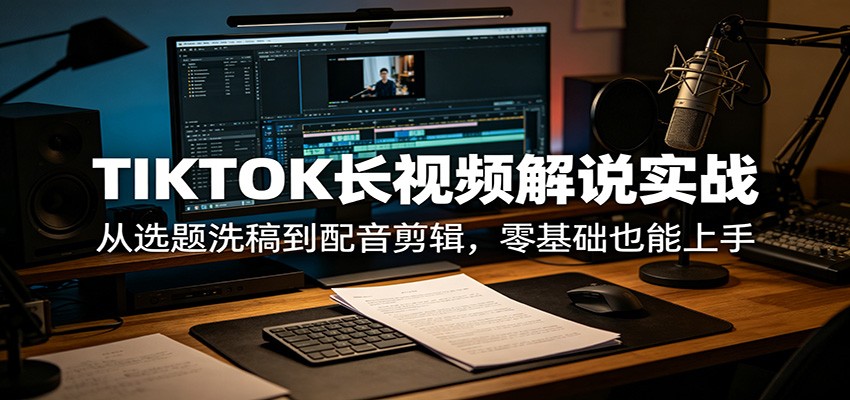 TIKTOK长视频解说实战：从选题洗稿到配音剪辑，零基础也能上手-智云网