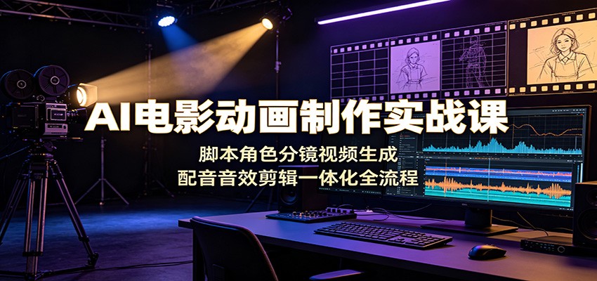 AI电影动画制作实战课:脚本角色分镜视频生成,配音音效剪辑一体化全流程-智云网