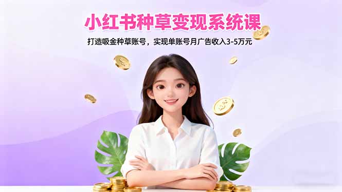 小红书种草变现系统课:打造吸金种草账号,实现单账号月广告收入3-5万元-智云网
