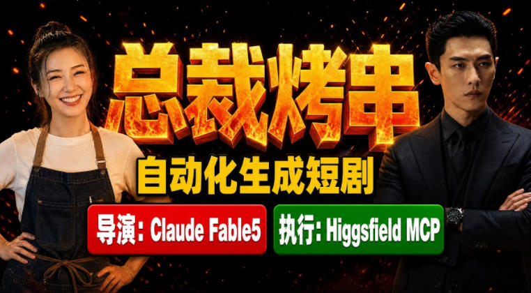 Claude Fable5担任导演+Higgsfield MCP落地执行|《总裁烤串》真人质感短剧全自动AI生成全流程教学-智云网
