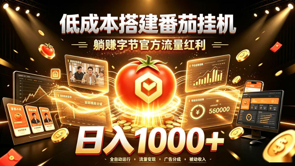低成本搭建番茄挂G，躺賺字节官方流量红利，日入1k+，全程傻瓜式落地【揭秘】-智云网