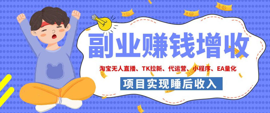 2026年多个真实落地副业项目,手把手带你搭建被动收入管道(淘宝无人直播、海外TK拉新、CSGO饰品交易、去水印小程序等)【揭秘】-智云网