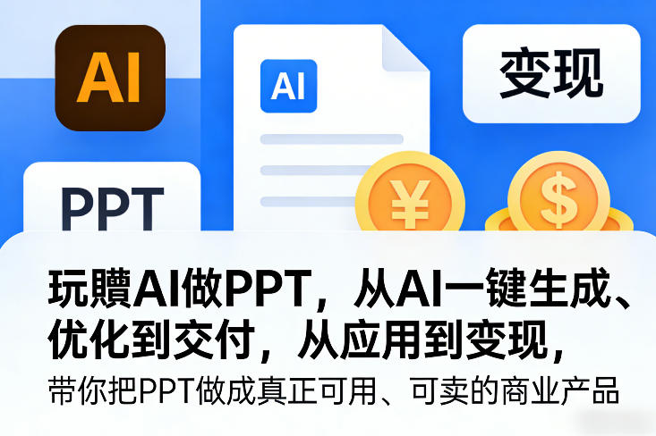 玩賺AI做PPT，从AI一键生成、优化到交付，从应用到变现，带你把PPT做成真正可用、可卖的商业产品（更新0421）-智云网