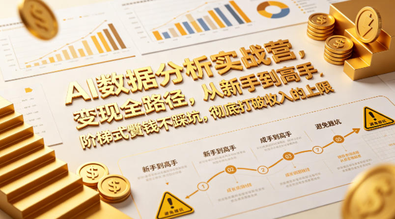 AI数据分析实战营，变现全路径，从新手到高手，阶梯式賺钱不踩坑，彻底打破收入的上限-智云网