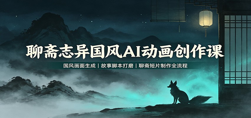 聊斋志异国风AI动画创作课:国风画面生成,故事脚本打磨,聊斋短片制作全流程-智云网