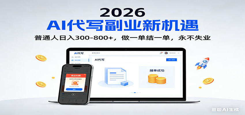 2026 副业首选！AI 代写日入 300-800，普通人0门槛，做一单结一单！-智云网