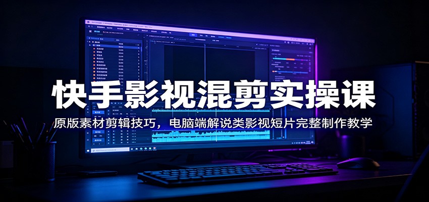 快手影视混剪实操课：原版素材剪辑技巧，电脑端解说类影视短片完整制作教学-智云网