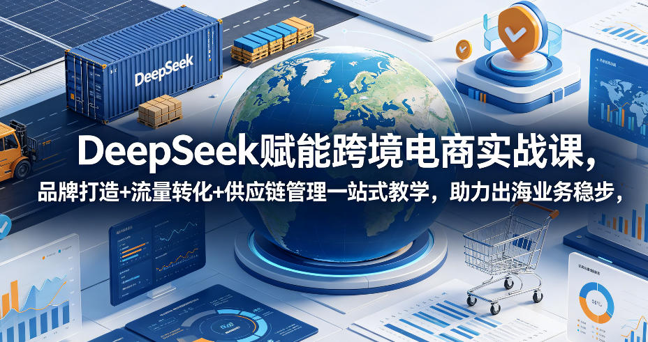 DeepSeek赋能跨境电商实战课，品牌打造+流量转化+供应链管理一站式教学，助力出海业务稳步发展-智云网