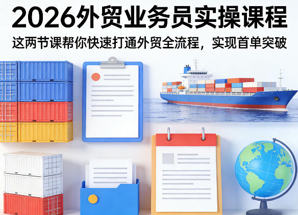 2026外贸业务员实操课程，这两节课帮你快速打通外贸全流程，实现首单突破-智云网