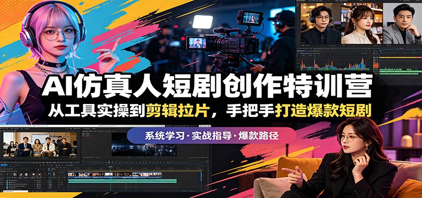 AI仿真人短剧创作特训营：从工具实操到剪辑拉片，手把手打造爆款短剧-智云网
