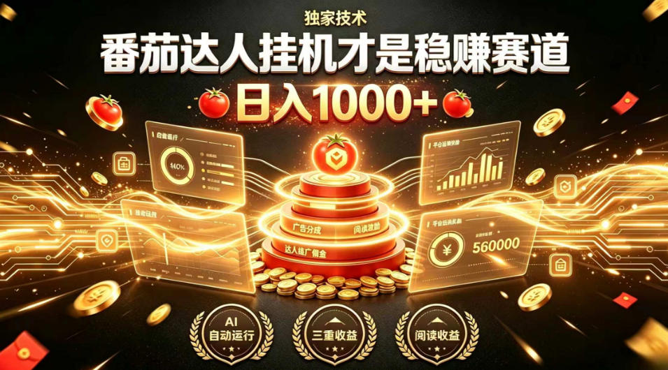 别再瞎找副业!番茄达人挂G才是稳賺赛道,日入1000+,全程傻瓜式操作,可矩阵放大【揭秘】-智云网