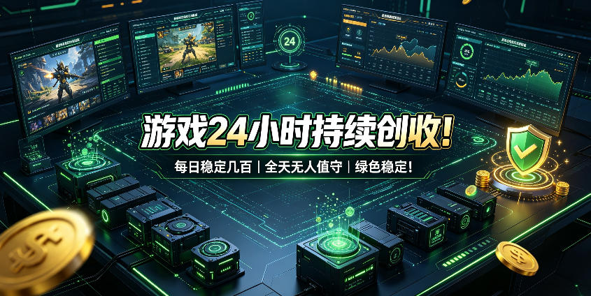 游戏24小时持续创收！每日稳定几百，全天无人值守，绿色稳定！【揭秘】-智云网