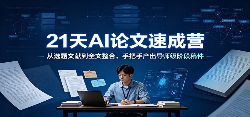 21天AI论文速成营:从选题文献到全文整合,手把手产出导师级阶段稿件 21天AI论文速成营:从选题文献到全文整合,手把手产出导师级阶段稿件