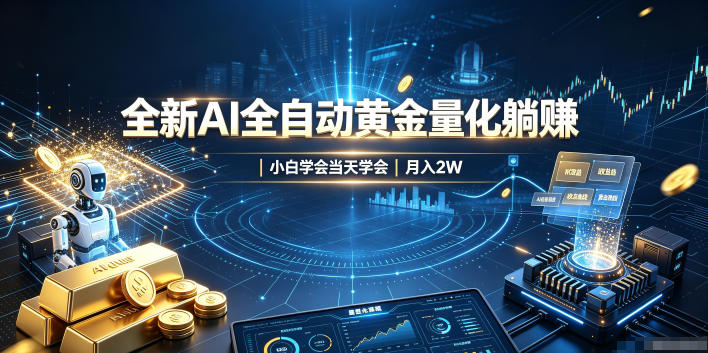 全新AI全自动黄金量化躺賺：小白学会当天学会，月入2W！【揭秘】-智云网