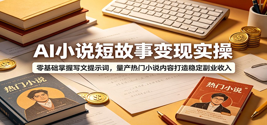 AI小说短故事变现实操：零基础掌握写文提示词，量产热门小说内容打造稳定副业收入-智云网